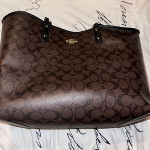 Coach reversible tote and matching wristlet